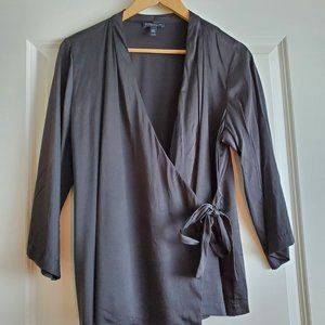 Eileen Fisher Black Silk Tied Top New WOT